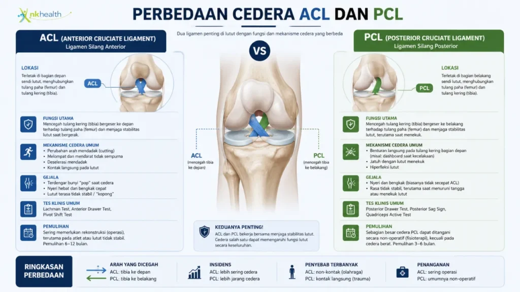 Perbedaan Cedera Lutut ACL dan PCL